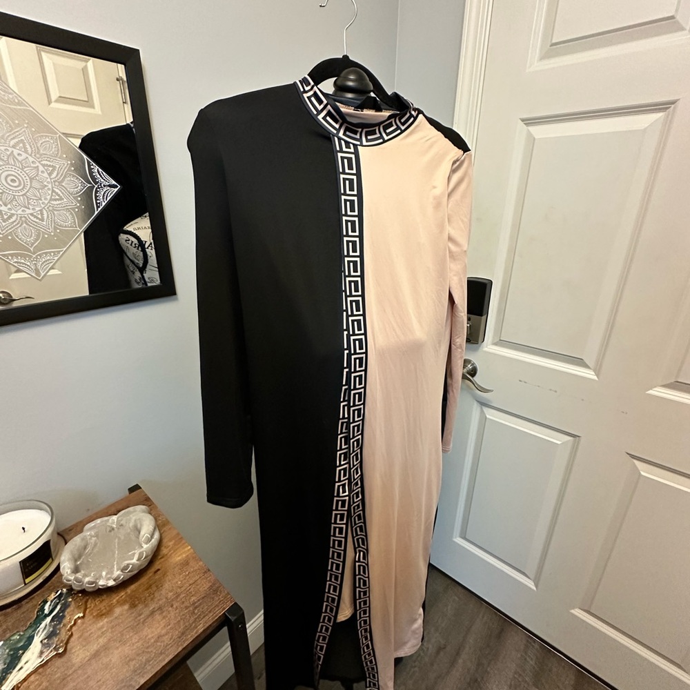 Cream & Black Dress